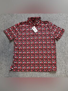 Fore Fathers Mens XL Isuzu Truck Golf Polo Shirt Black Red Performance NWT